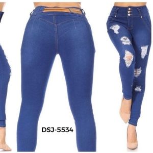 DSJ-5534 Colombian Design Push Up Levanta Cola Skinny Jeans 🍑